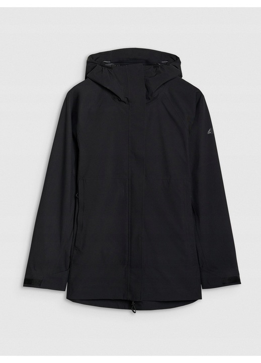 Geaca de trekking, 4F, membrana 15000, neagra, pentru femei, primavara-vara 2025, L INTL