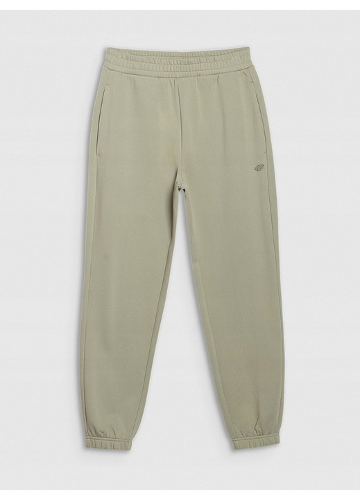 Pantaloni Jogger Unisex 4F Sportstyle Olive Moss Yellow, Bumbac Oversized, Fara Captuseala, Buzunare Laterale, SS25