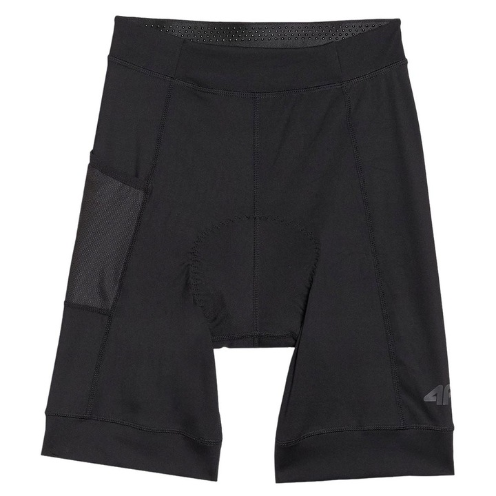 Női rövid kerékpáros nadrág, 4F, gélbetéttel, fekete