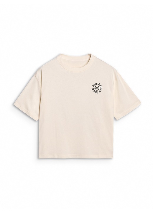 Tricou dama 4F Oversized, alb, 100% bumbac