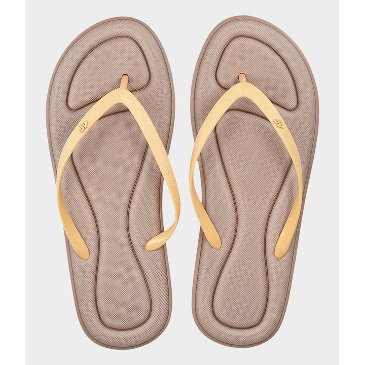 Slapi 4F, curele de cauciuc, talpa moale, culoare maro, pentru femei, stil sportiv