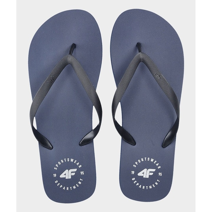 Мъжки джапанки 4F, тъмносини, гумени каишки, мека подметка