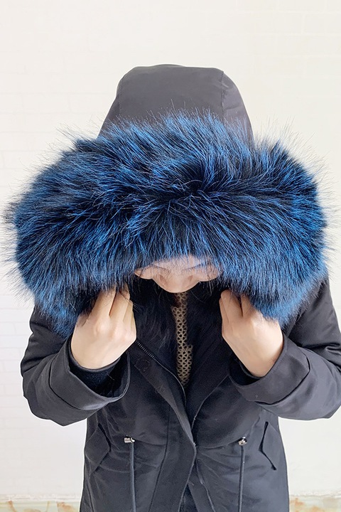 Guler de imitatie blana pentru femei, guler fals la moda si cald, guler blana, potrivit pentru diferite haine si jachete de puf, 73-75cm x 13cm