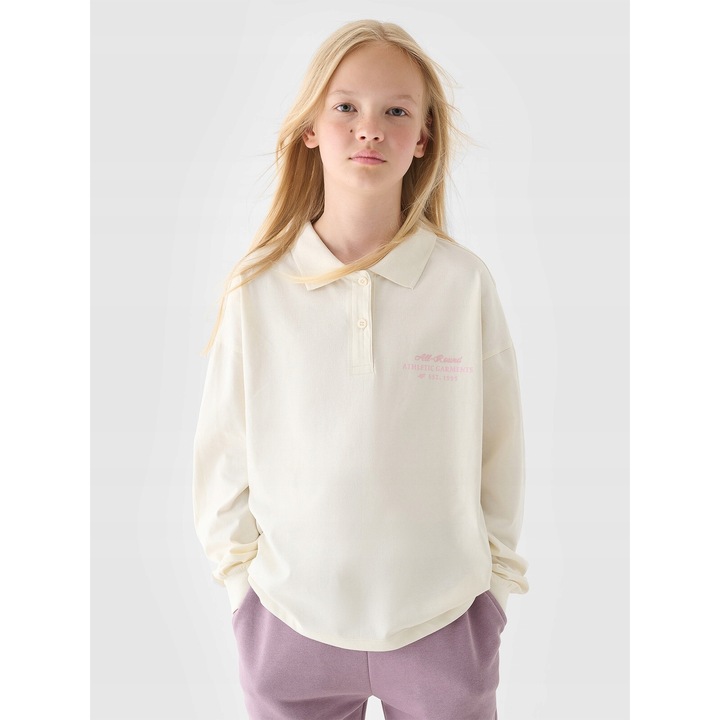 4F lányoknak, pamut, bő szabású, fehér, Fehér, 152 CM