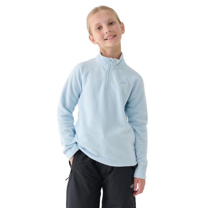 4F gyerek termo pulóver, sötétkék, polár, 4FWarm technológia, uniszex, 146-152 CM