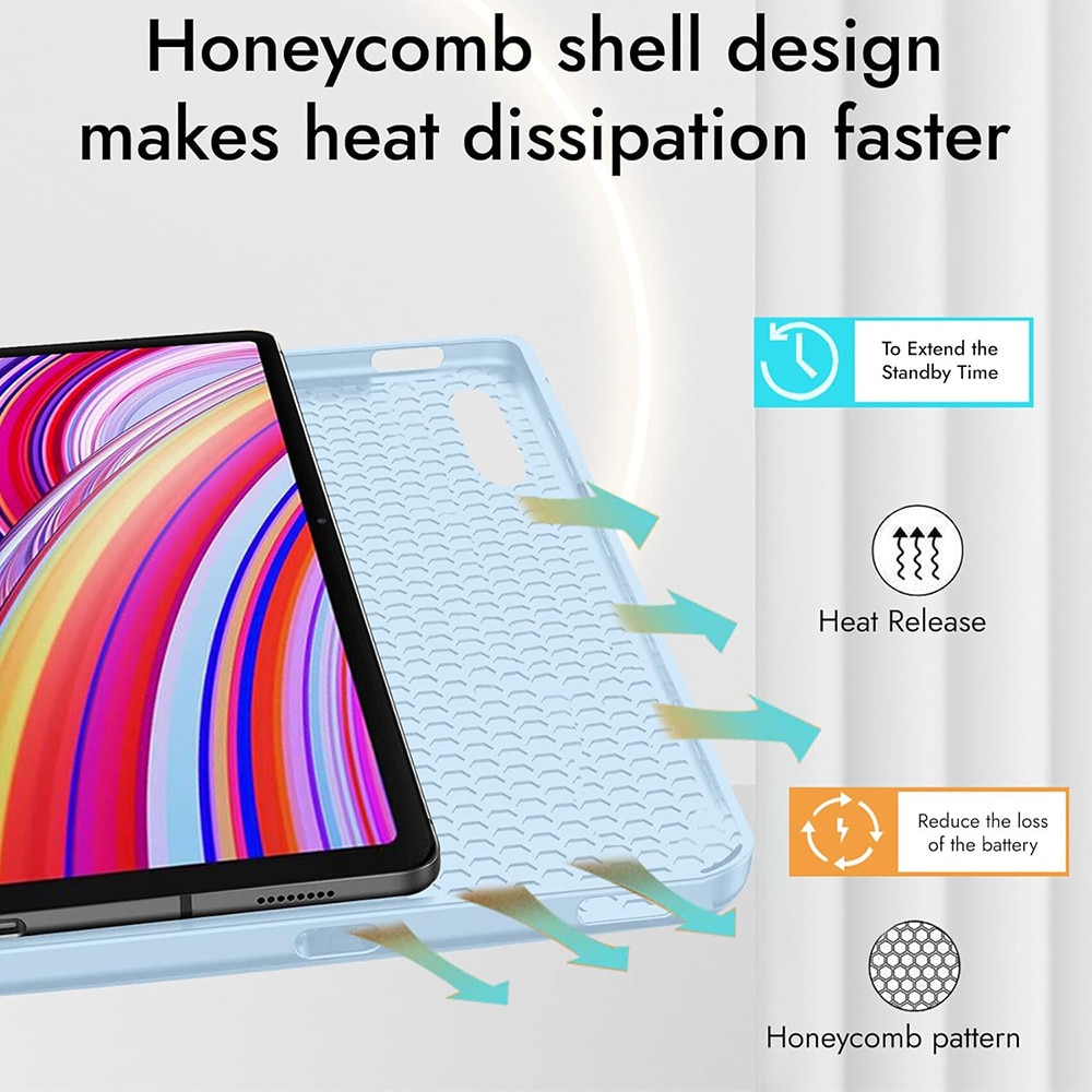 Husa pentru Xiaomi Redmi Pad 2 Pro Soft Shell Light & Slim cu functie wake-up/sleep si compartiment pentru stylus, tip stand - verde deschis