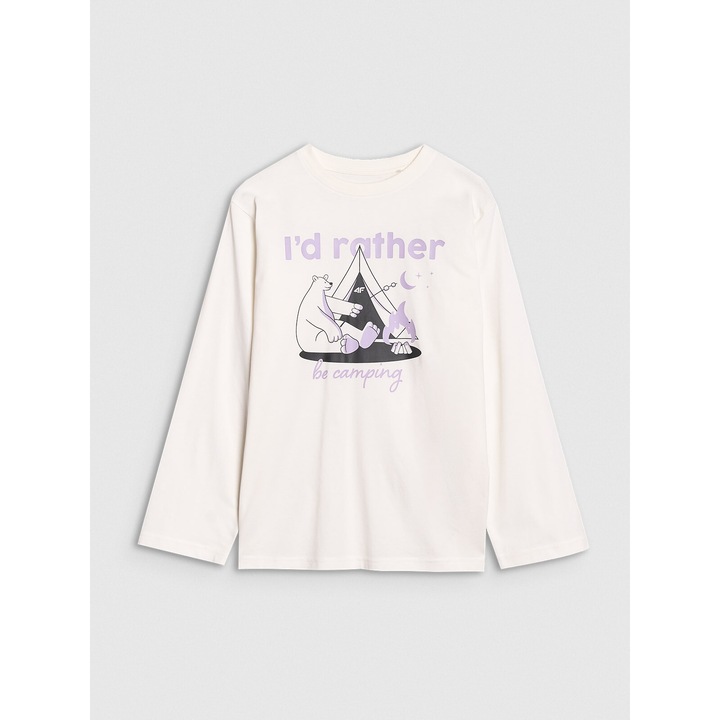 4F bluz lanyoknak, kemping témájú minta, Fehér