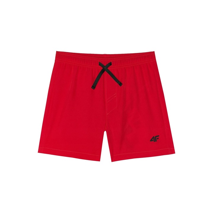 Fiú rövidnadrág 4F, szintetikus/elasztán, gyorsan száradó, Piros