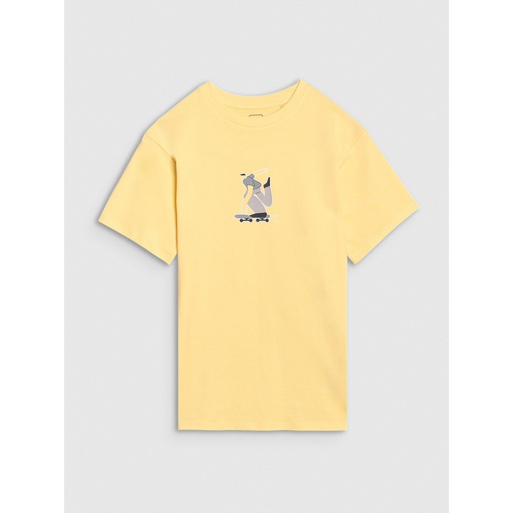 4F Junior oversize pamut polo, Sárga