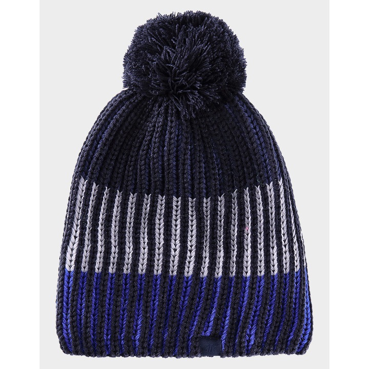 Caciula de iarna baieti 4F, model cu pompon, granat, universal