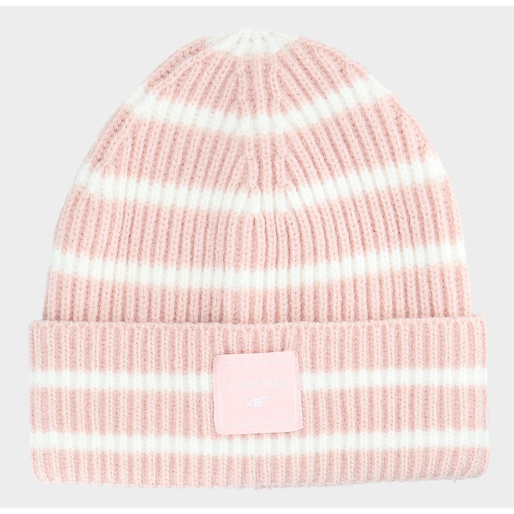 Caciula Beanie Roz Pal pentru Fete 4F Junior, Material Sintetic Durabil, Stil Sportstyle, Sezon AW24, Marime Universala