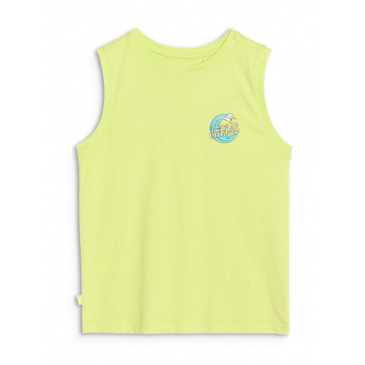 Maiou copii, 4F, fara maneci, verde, bumbac