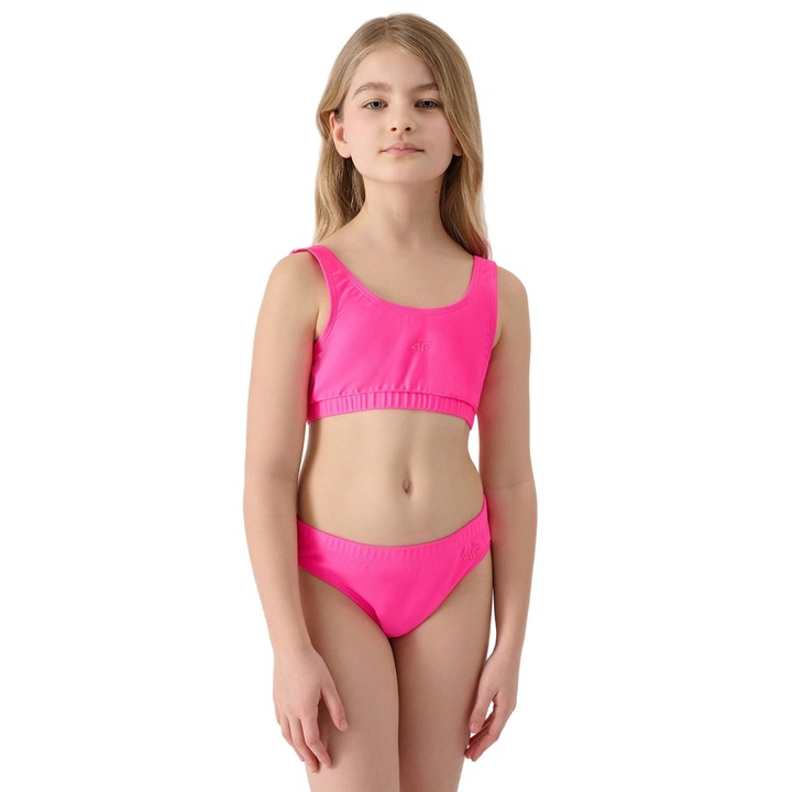 4F ketreszes lany furdoruha, rozsaszin