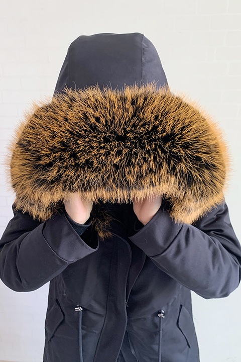 Guler de imitatie blana pentru femei, guler fals la moda si cald, guler blana, potrivit pentru diferite haine si jachete de puf, 73-75cm x 13cm