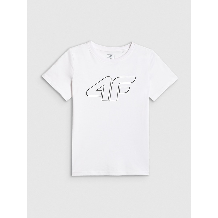 Tricou copii, 4F, oversized, alb, bumbac