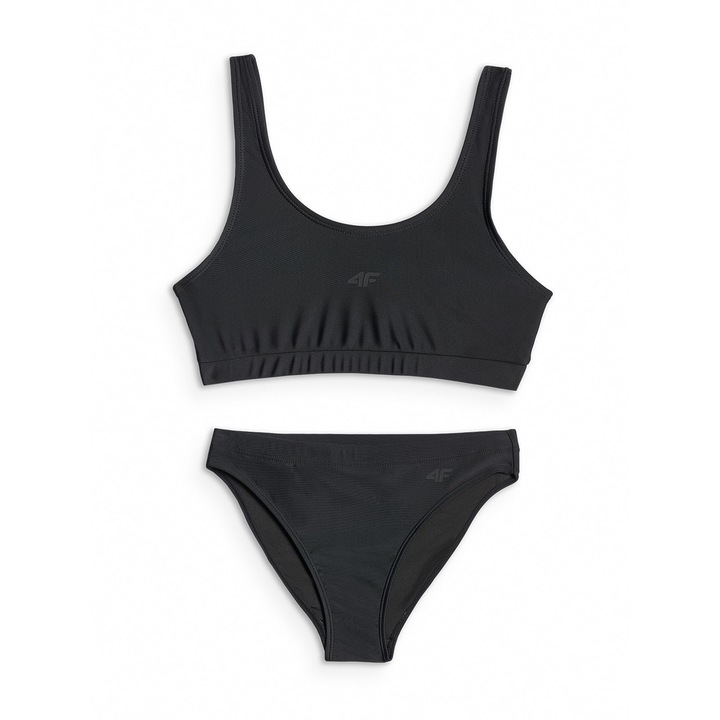 Costum de baie fete 4F, 2 piese, poliester/elastan, negru