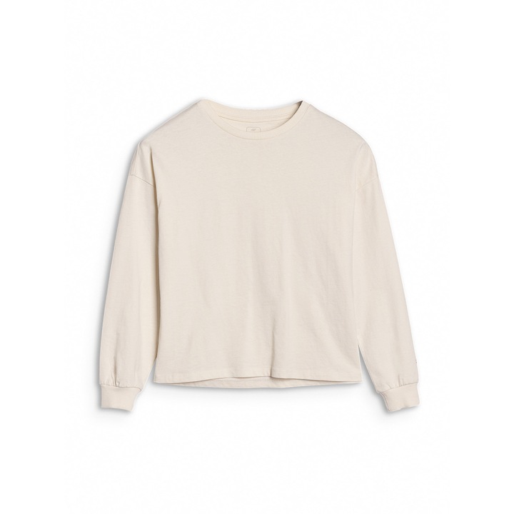 Bluza copii, 4F, maneca lunga, bej, bumbac