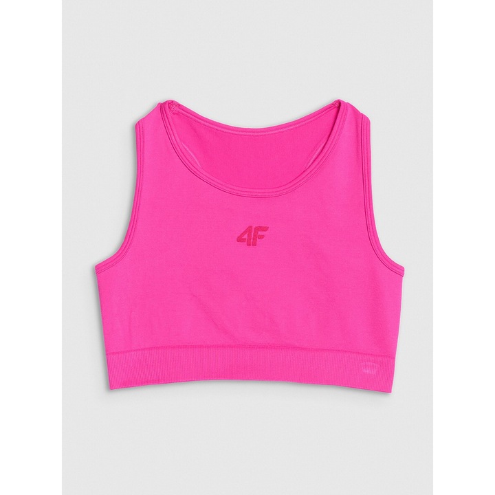 Спортен сутиен 4F, розов, бързосъхнещ, за момичета, синтетичен