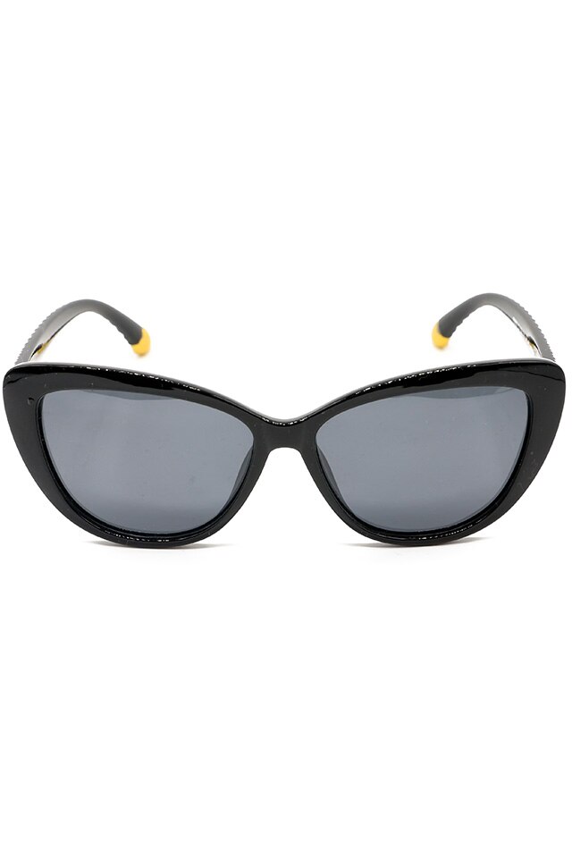 Ochelari de soare pentru dama cu lentile polarizate, Negru, Ochi de pisica , Plastic