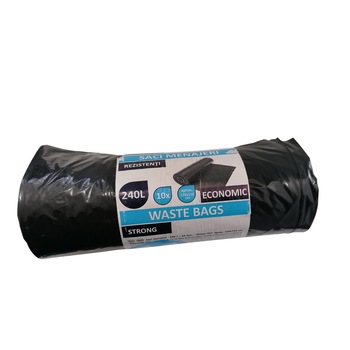 Saci menajeri in rola, 240 L, 10 buc, Negru Saci menajeri in rola, 240 L, 10 buc, Negru