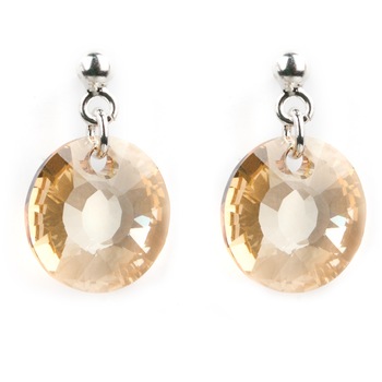 Cercei Belmondo cu cristale Swarovski® sun , cu surub, marime 12 mm , culoare golden shadow , argint 925 ‰ Cercei Belmondo cu cristale Swarovski® sun , cu surub, marime 12 mm , culoare golden shadow , argint 925 ‰