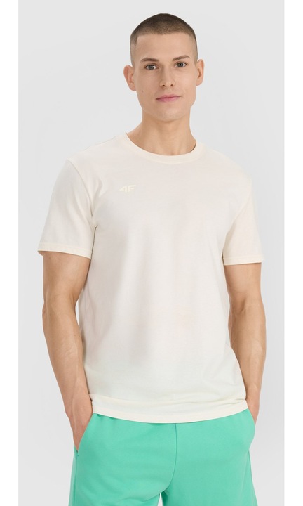 4F fehér férfi póló, 100% pamut, Fehér, 2XL