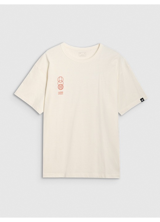 Férfi póló, fehér, 4F, pamut, 2XL INTL