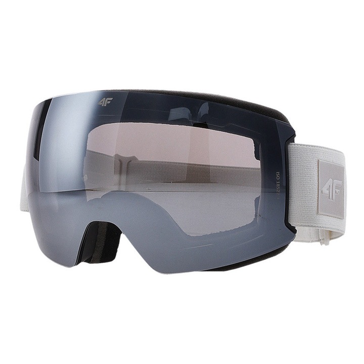 Ochelari de schi unisex 4F, model 4FWAW24AGOGU043-11S-1-M, alb, dimensiune universala, filtru S2, protectie UV400