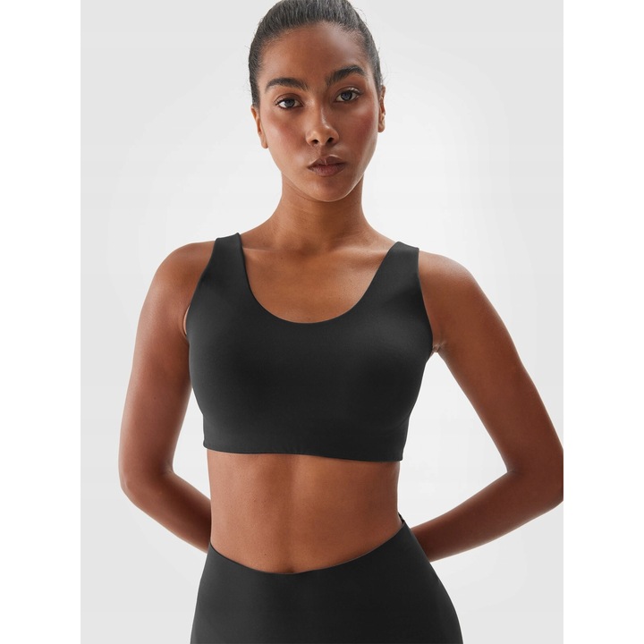 4F sportmelltartó, edzőmelltartó, közepes tartás, fekete, szintetikus anyag