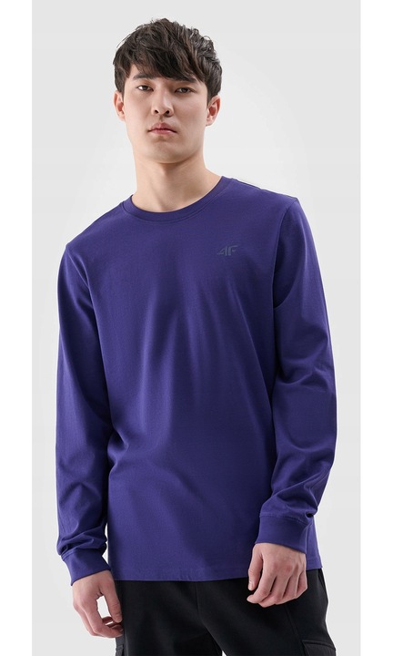 Férfi hosszú ujjú 4F blúz, sötétkék, pamut, normál szabású, L INTL