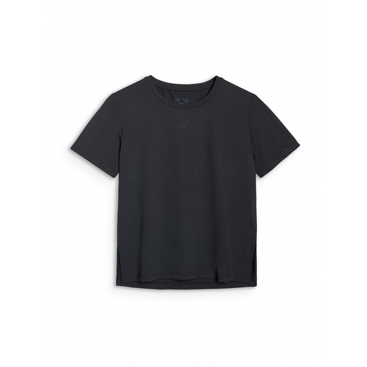 Tricou Antrenament Femei 4F Negru, Tehnologie Uscare Rapida 4FDry, Elastan, Marimi XS-XXL