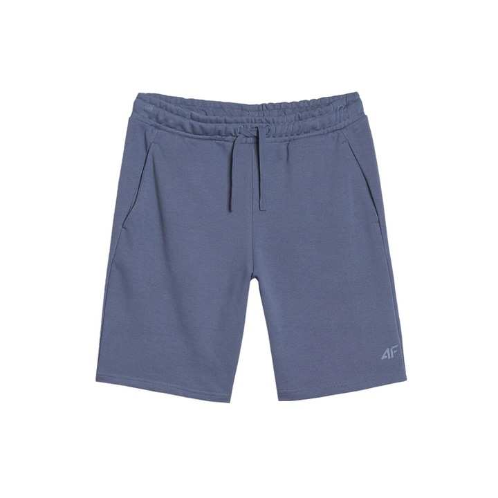 Férfi sportnadrág, 4F, rövid, sötétkék, pamut és poliészter, állítható derékkal