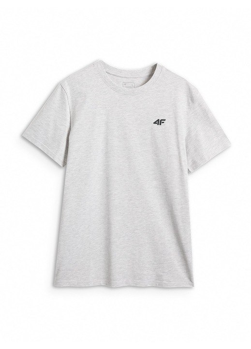 Tricou Barbati Gri Deschis 4F Sportstyle, Bumbac 98%, Regular Fit, Marimi S-XXL, Decolteu Rotund