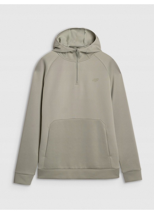 4F pulóver, khaki, gyorsan száradó, cipzár nélküli, pamut