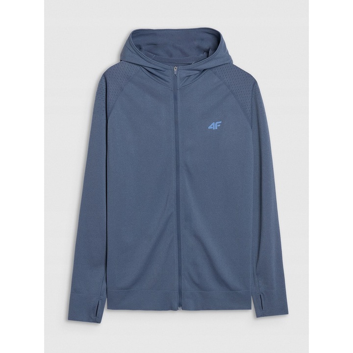 4F férfi sportpulóver, hegyi futásra, gyorsan száradó, sötétkék, szintetikus anyagból