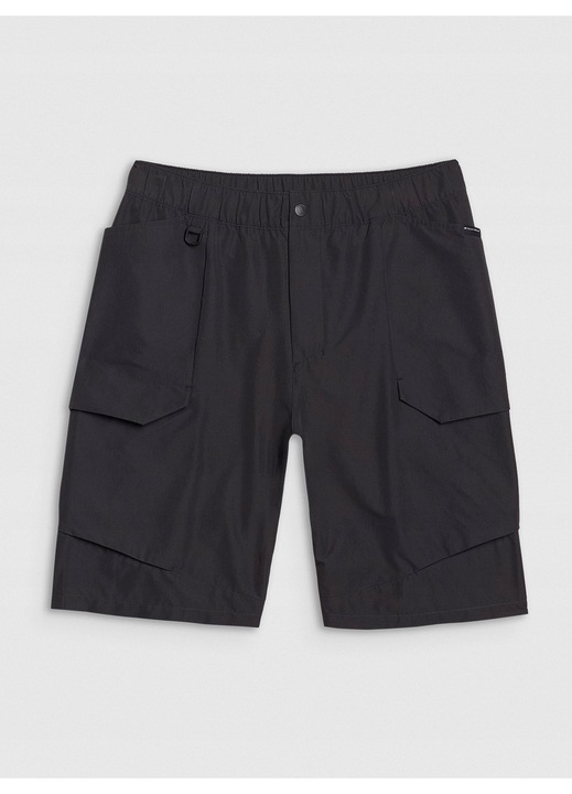 Férfi rövidnadrág 4F, fekete, szintetikus, rugalmas, béleletlen