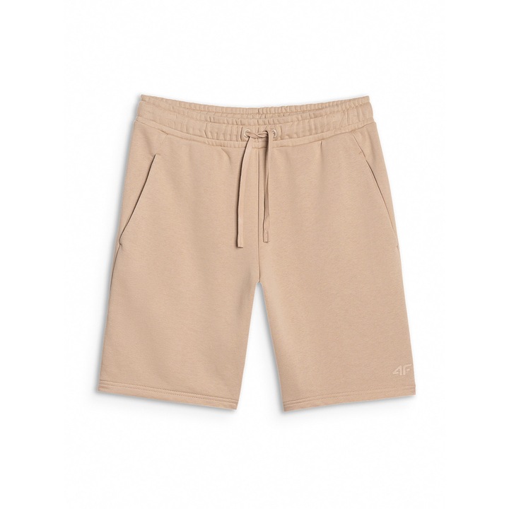 Pantaloni scurti barbati 4F, bej, bumbac/poliester, croiala normala, fara captuseala