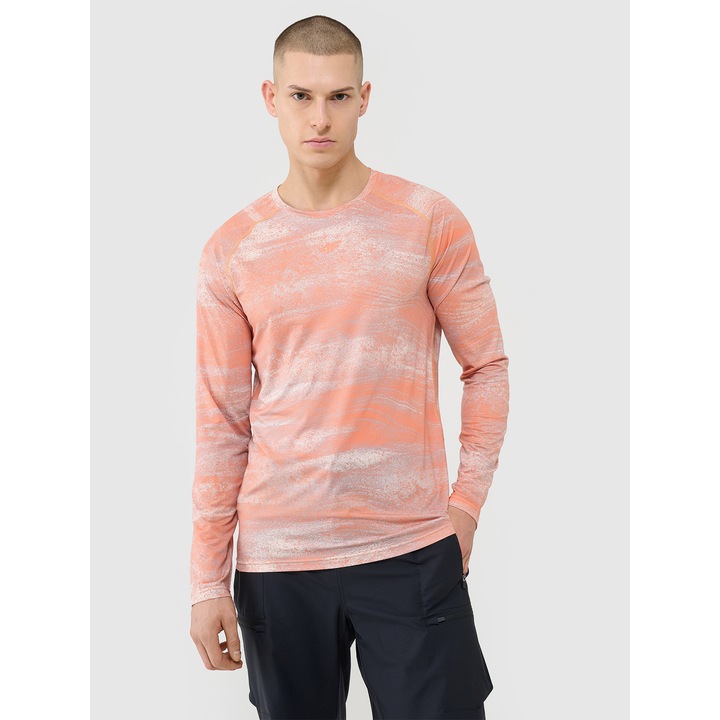 Bluza ciclism, 4F, uscare rapida, portocaliu, material sintetic