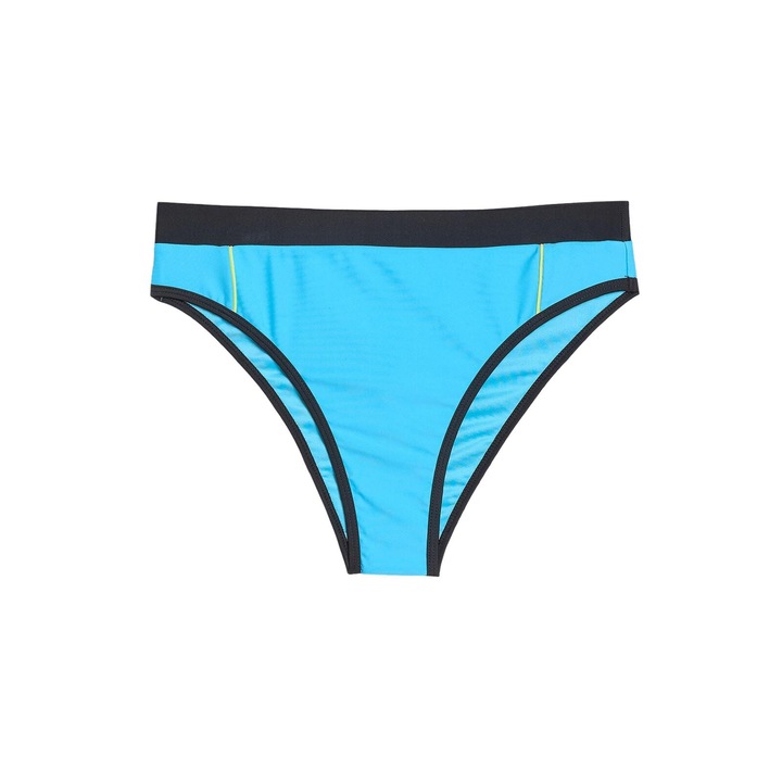 4F bikini alsó, kék, rugalmas, közepes derekú, női, szintetikus/elasztán, XS INTL