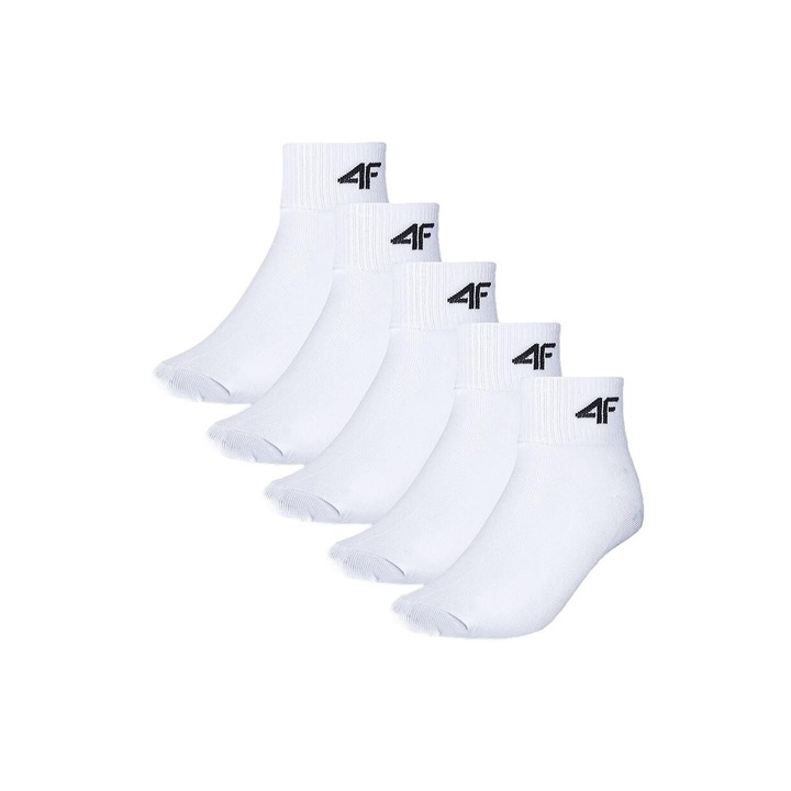 Gyerek zokni 4FJWMM00USOCU295-91S, 4F, Pamut, 5 pár, Fehér, 38-40 EU