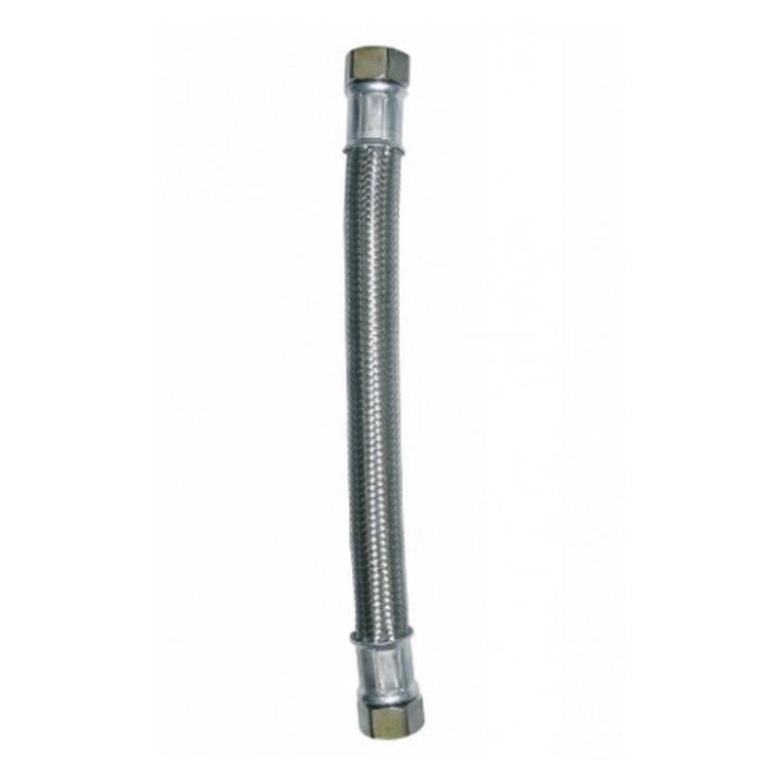 Tömlő, Invena, Fém, 3/4" GW, 30cm, korrózióálló, könnyen összeszerelhető, ezüst