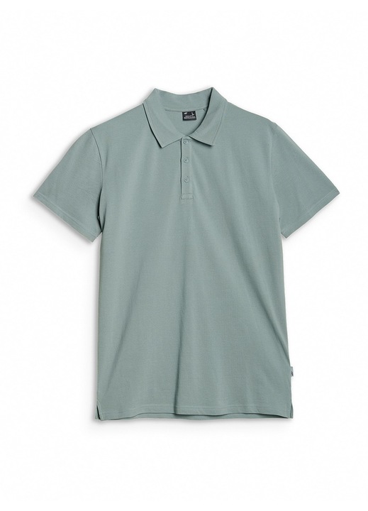 Tricou polo barbat, 4F, bumbac, verde masliniu, croiala normala, guler clasic cu 3 nasturi