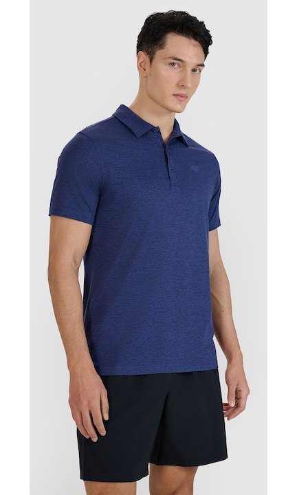 4F férfi pólóing, normál szabású, rugalmas, sötétkék, szintetikus anyagból