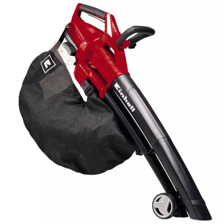 Aspirator de frunze, Einhell, GE-CL 36 Li E-Solo, 2 x 18 V, Functie de suflare, Negru / Rosu