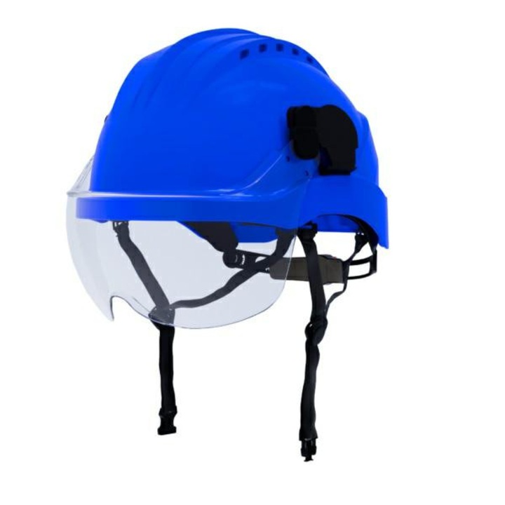 Casca de protectie Asta Curro-Visor, alb, cu vizor si protectie auditiva, conform standardelor