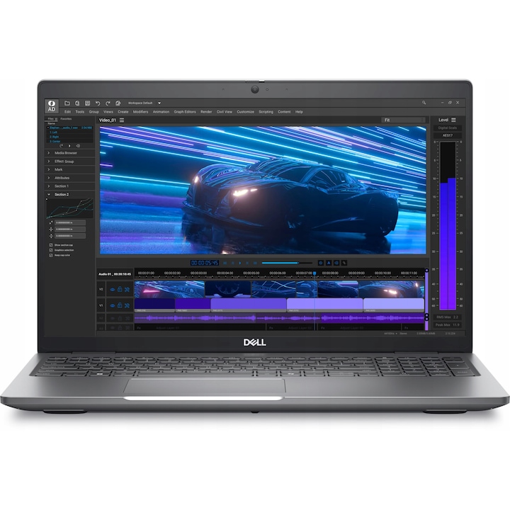 Dell Precision 3591 laptop, Intel Core Ultra 7 155H processzor, 32GB RAM, 1TB SSD, NVIDIA RTX 500, 15.6" FHD, 1.79 kg, ezüst