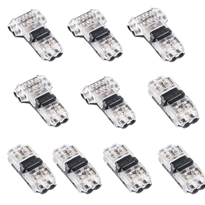 Set 10 Conectori, TREXORA, Conexiune Duala, Design Fara Solder, Negru