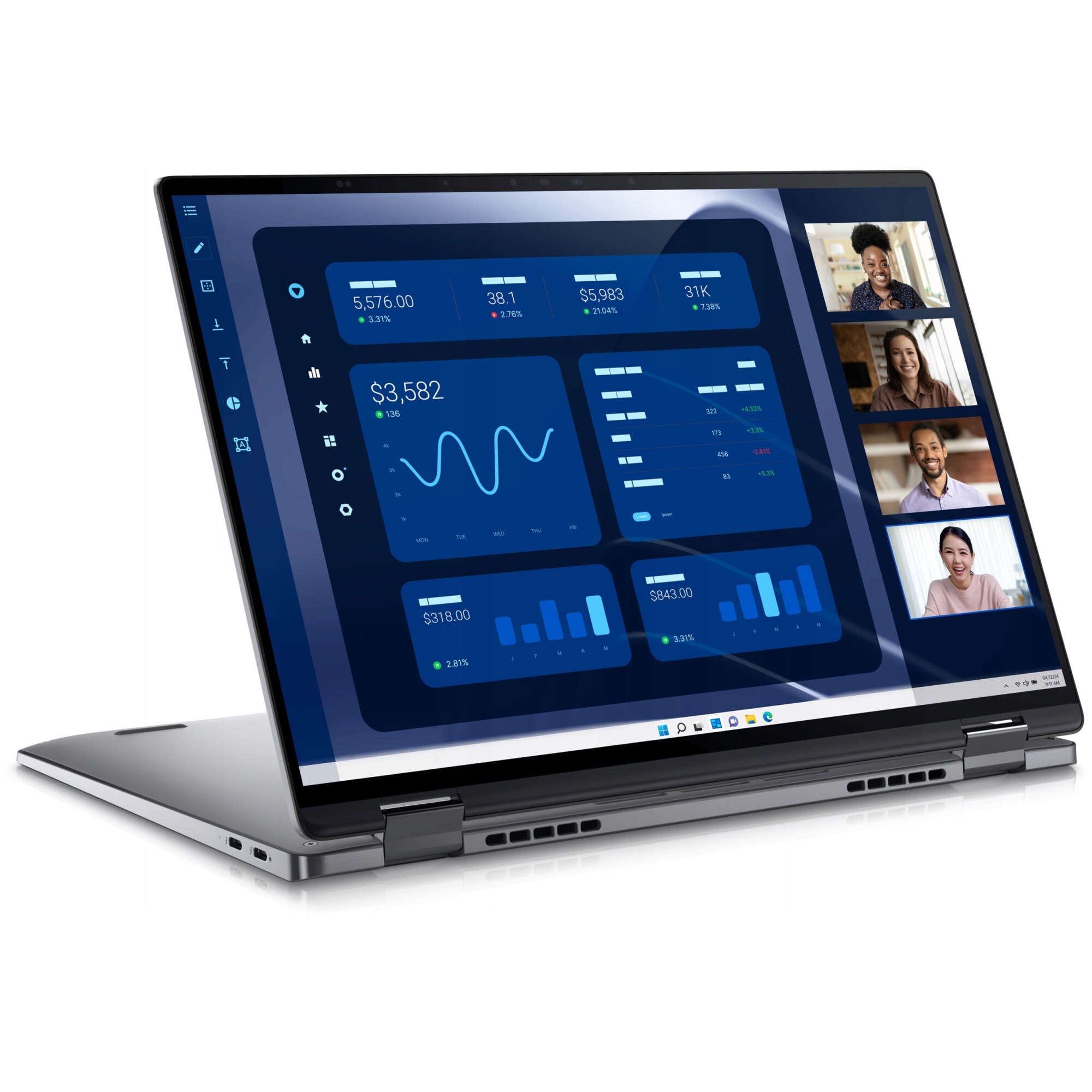 Laptop 2in1 Dell Latitude 9450, Intel Core Ultra 7 165U, 32GB RAM, SSD 1TB, 14" QHD+ Touch, 500 nit, negru