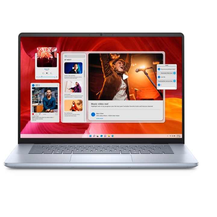 Dell Inspiron 16 Plus laptop, Intel Core Ultra 7 155H processzor, 32GB RAM, 1TB SSD, NVIDIA GeForce RTX 4050, 16", 2560x1600, Windows 11, ezüst