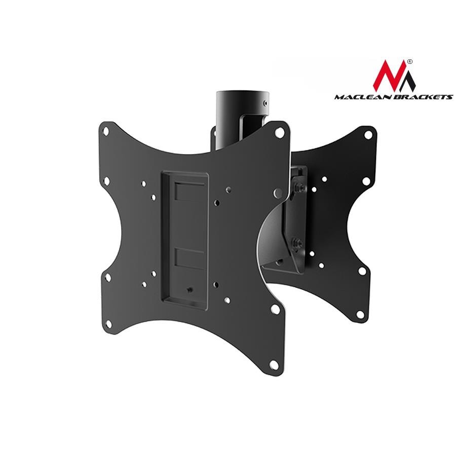 Suport TV de tavan / plafon pentru 2 televizoare / monitoare, LCD / LED, reglabil, Negru